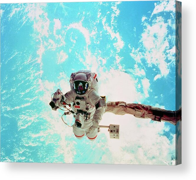 Sts-69 Acrylic Print featuring the photograph Spacewalk During Shuttle Mission Sts-69 #1 by Nasa