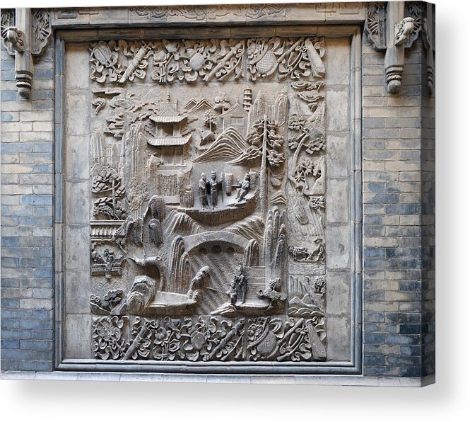 Shanxi Acrylic Print featuring the photograph Stone Carving #1 by Yue Wang