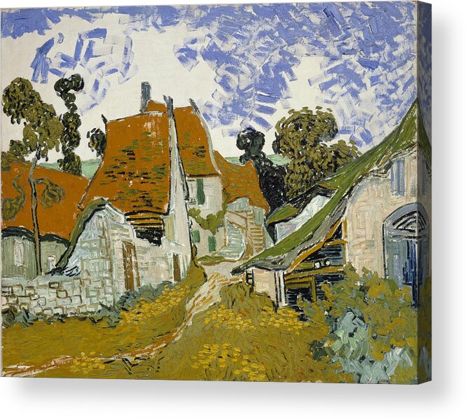 Vincent Van Gogh Acrylic Print featuring the painting Street In Auvers-Sur-Oise #1 by Vincent Van Gogh