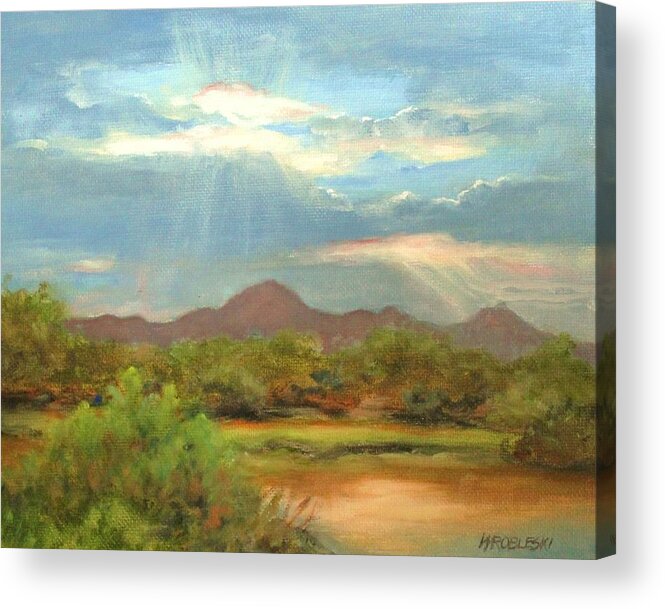 Landscape Acrylic Print featuring the painting Sunrise #1 by Peggy Wrobleski