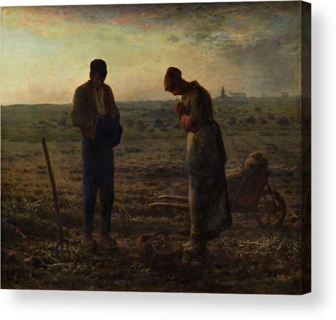 Jean-franois Millet Acrylic Print featuring the painting The Angelus #3 by Celestial Images