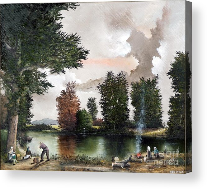 Countryside Acrylic Print featuring the painting The Picnic by Ken Wood