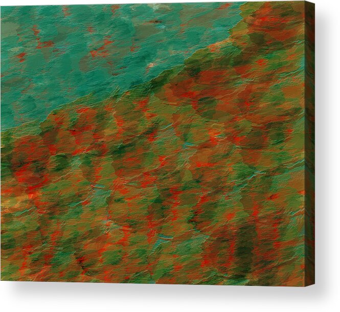 Digital Painting Acrylic Print featuring the painting Tidepool #2 by Bonnie Bruno