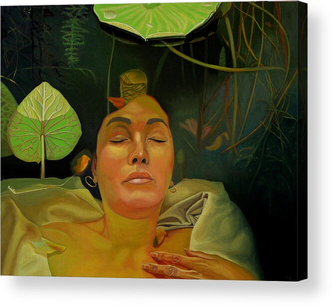 Figurative Acrylic Print featuring the painting 10 30 A.m. by Thu Nguyen