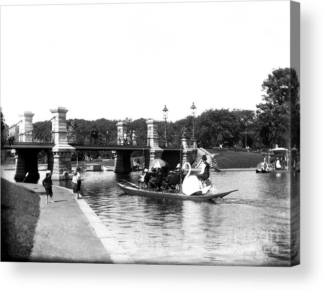 Boston Acrylic Print featuring the photograph 1900 Boston Swan Boats by Historic Image