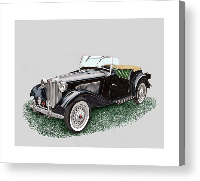 A Watercolor Painting Of A 1953 Mg Td Acrylic Print featuring the painting Mg T D 1953 by Jack Pumphrey