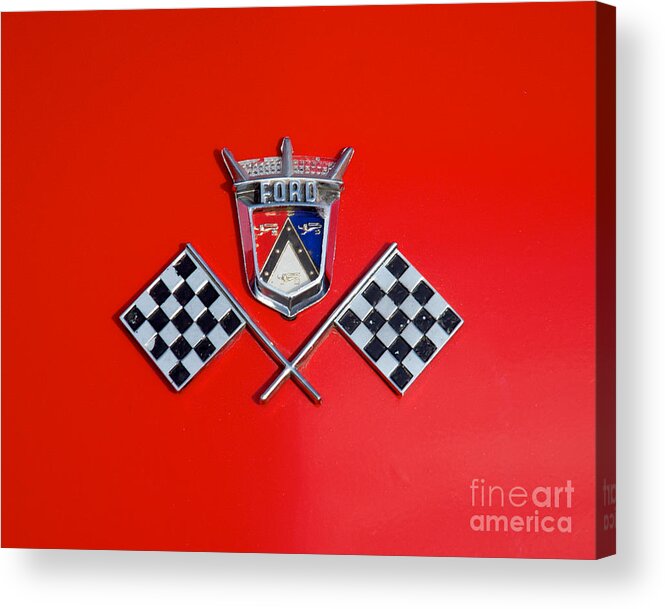 4th Annual Acrylic Print featuring the photograph 1955 Ford T-bird Logo by Mark Dodd