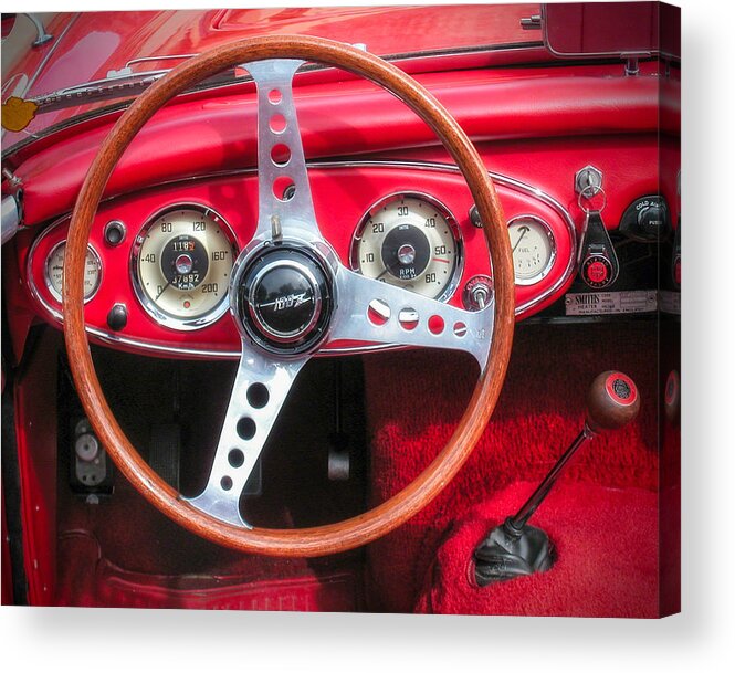 Austin Healey Acrylic Print featuring the photograph 1959 Austin Healey 3000 MK I Instrument Panel by Alan Toepfer