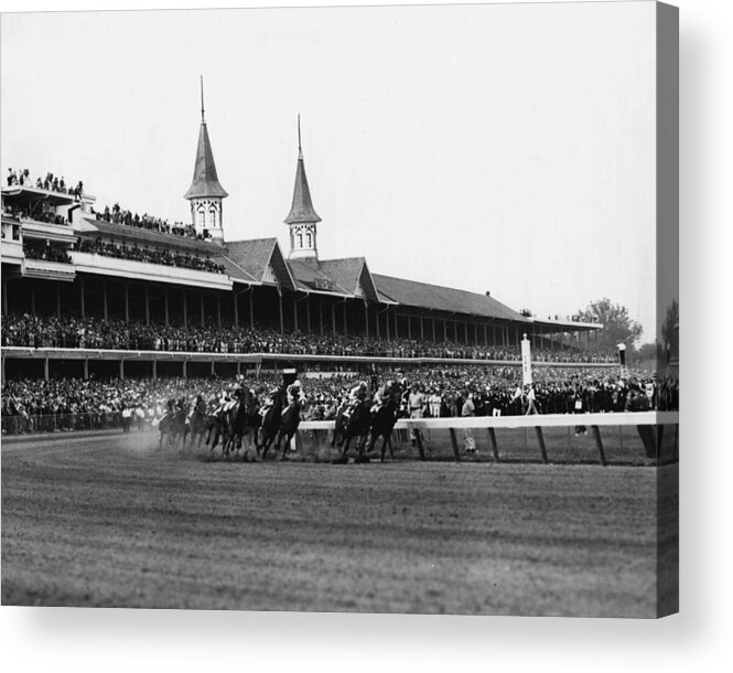 Classic Acrylic Print featuring the photograph 1960 Kentucky Derby Horse Racing Vintage by Retro Images Archive