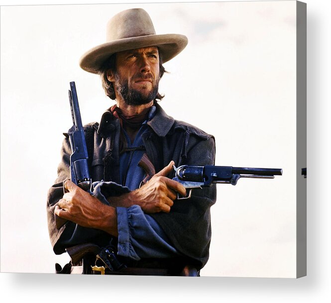 The Outlaw Josey Wales Acrylic Print featuring the photograph Clint Eastwood in The Outlaw Josey Wales #2 by Silver Screen