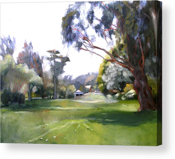 Meadow Acrylic Print featuring the painting Great Meadow Golden Gate Park #2 by Suzanne Giuriati Cerny