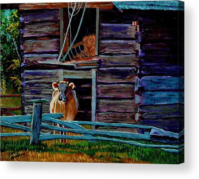 Cow Acrylic Print featuring the painting Hdemo2 by Stan Hamilton