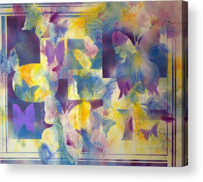 In Focus Acrylic Print featuring the painting Life of a Butterfly by Sharon K Wilson 