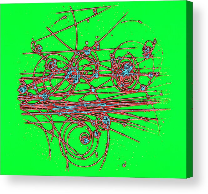Bubble Chamber Acrylic Print featuring the photograph Particle Tracks In Bubble Chamber #2 by Cern, P.loiez/science Photo Library