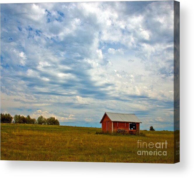 Shed Acrylic Print featuring the photograph Red Shed  #1 by Chuck Flewelling