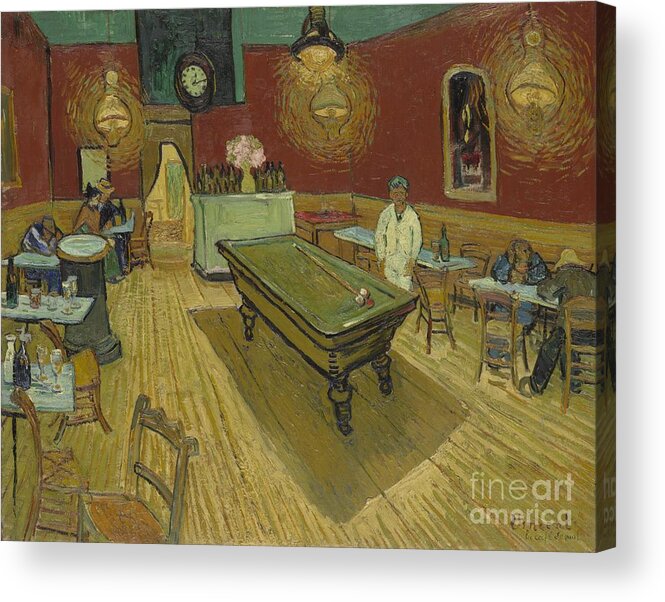 The Night Cafe Acrylic Print featuring the painting The Night Cafe by Vincent Van Gogh
