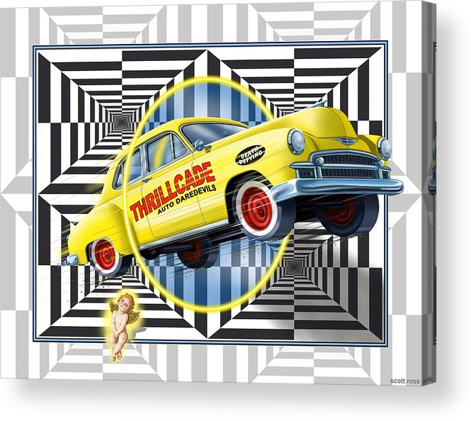 Cars Acrylic Print featuring the digital art Thrillcade by Scott Ross