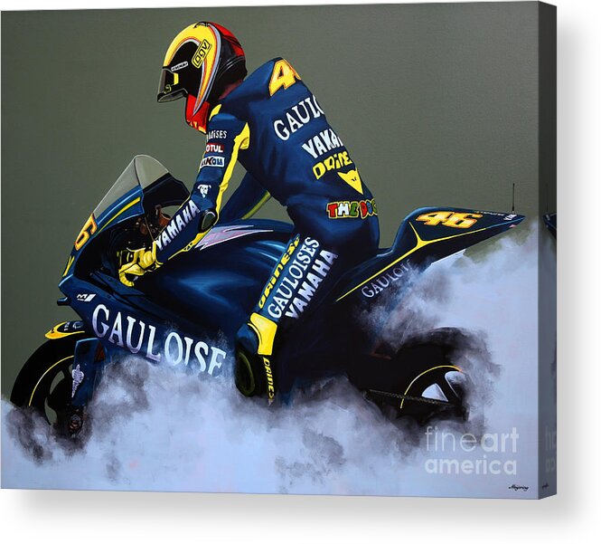 Valentino Rossi Acrylic Print featuring the painting Valentino Rossi #2 by Paul Meijering