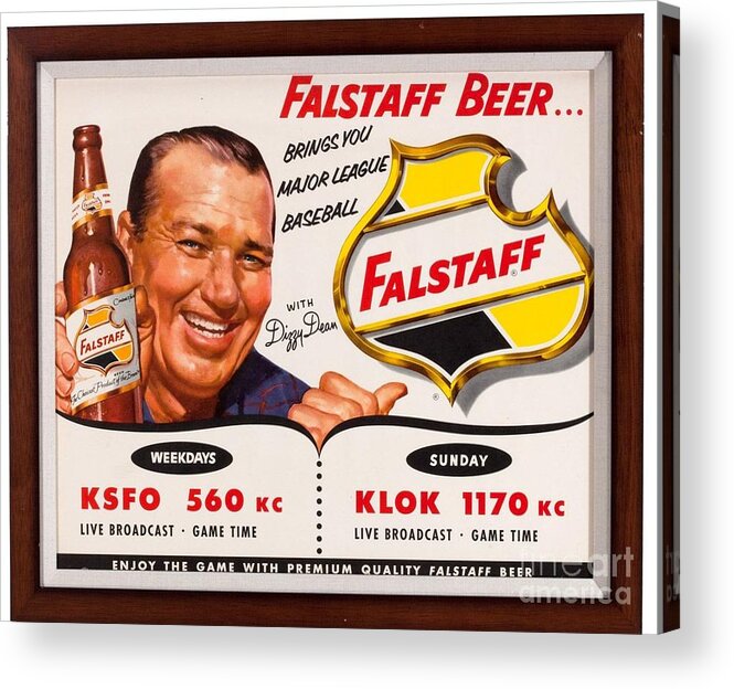 Vintage Acrylic Print featuring the photograph Vintage Falstaff Beer Poster by Action
