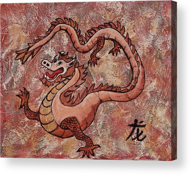 Year Of The Dragon Acrylic Print featuring the painting Year Of The Dragon by Darice Machel McGuire