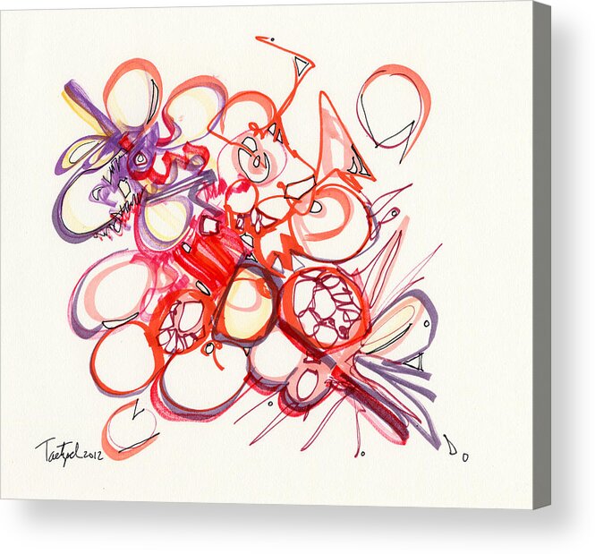 Abstract Acrylic Print featuring the drawing 2012 Drawing #22 by Lynne Taetzsch