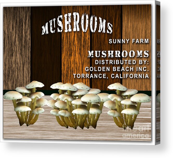 Mushroom Art Mixed Media Mixed Media Mixed Media Acrylic Print featuring the mixed media Mushroom Farm #3 by Marvin Blaine