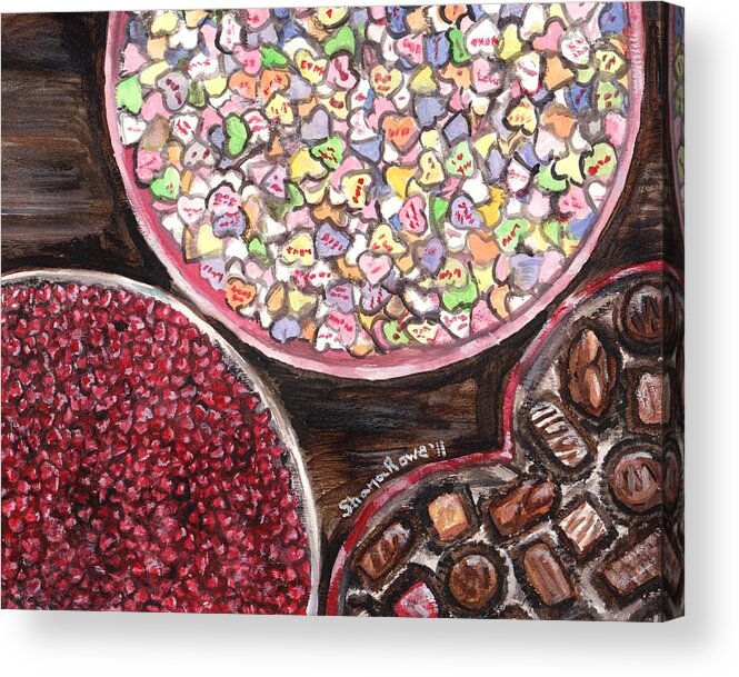 Candy Acrylic Print featuring the painting Valentines Day Candy #3 by Shana Rowe Jackson