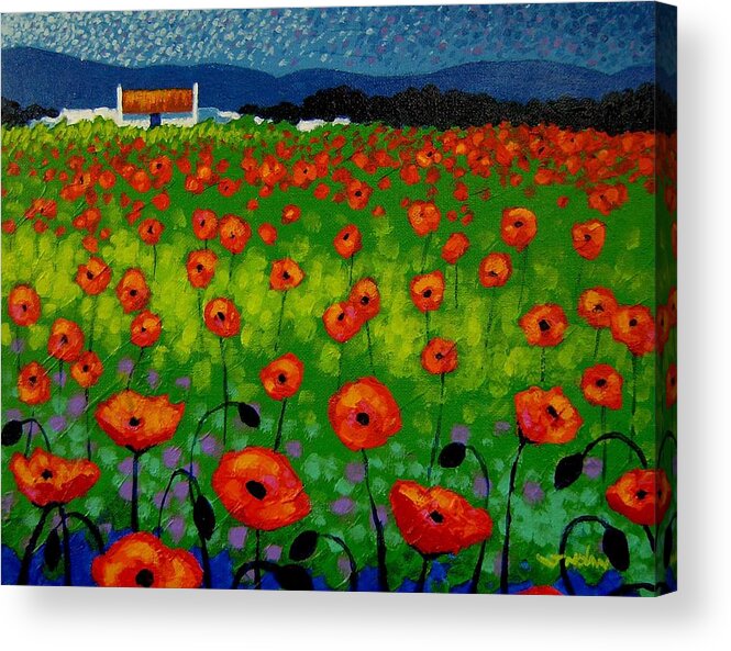 Landscape Acrylic Print featuring the painting Poppy Field #1 by John Nolan