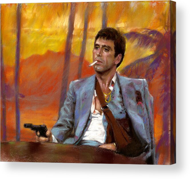 Scarface Acrylic Print featuring the drawing Scarface #4 by Viola El