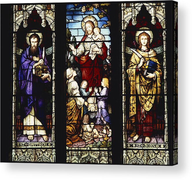 Art Acrylic Print featuring the photograph Stained Glass Window, St. Matthews #4 by A.b. Joyce