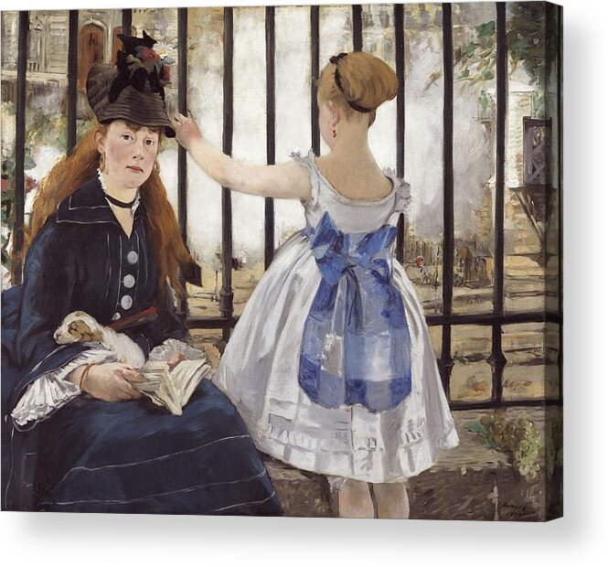 Edouard Manet Acrylic Print featuring the painting The Railway #5 by Edouard Manet