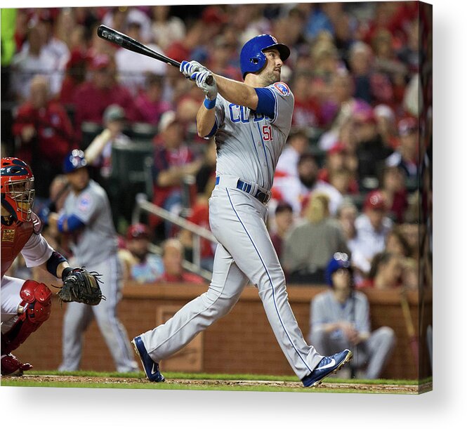 Following Acrylic Print featuring the photograph Chicago Cubs V St. Louis Cardinals #6 by David Welker
