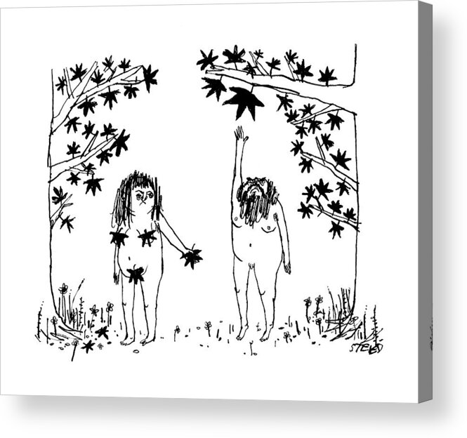 Adam And Eve Acrylic Print featuring the drawing New Yorker December 12th, 2016 by Edward Steed