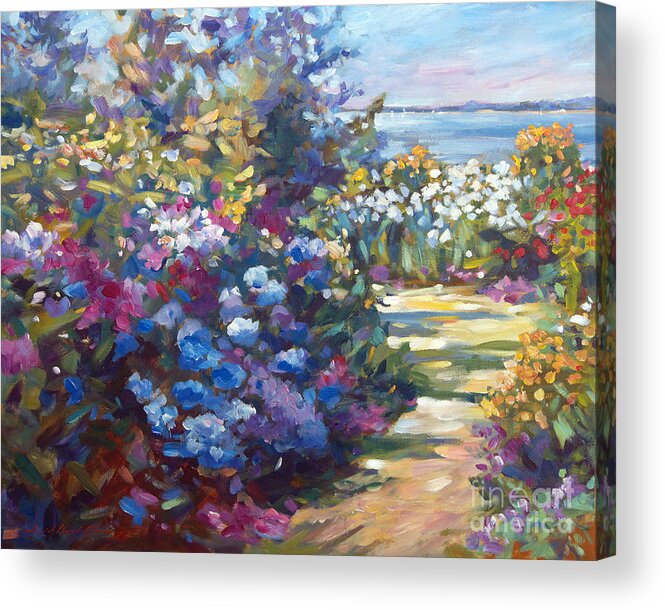 Gardens Acrylic Print featuring the painting A Lazy Summer Day by David Lloyd Glover