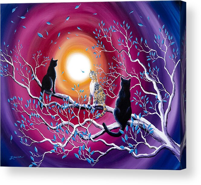 Tabbyco Acrylic Print featuring the painting A Magical Autumn Night by Laura Iverson