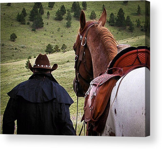 Colorado Acrylic Print featuring the photograph A Man and his Horse II by Steven Reed