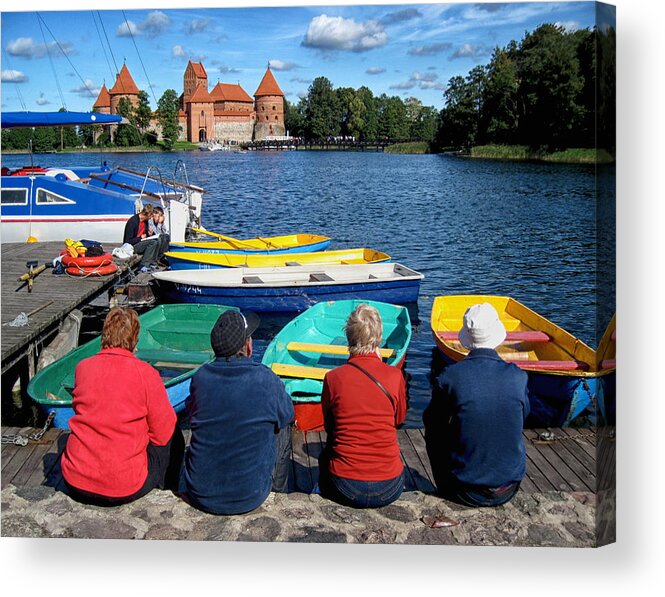 Landscapes Acrylic Print featuring the photograph A Summer Day at Trakai Castle Lithuania by Mary Lee Dereske
