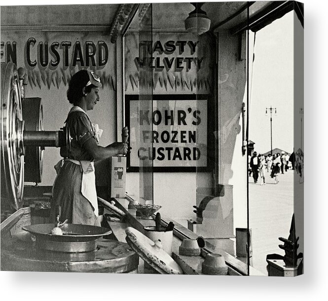 Cityscape Acrylic Print featuring the photograph A Woman Selling Custard by Lusha Nelson