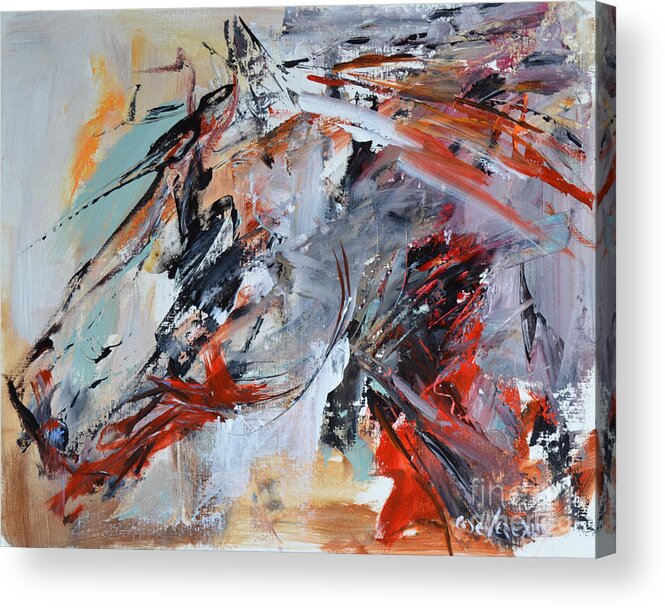 Horse Acrylic Print featuring the painting Abstract Horse 1 by Cher Devereaux