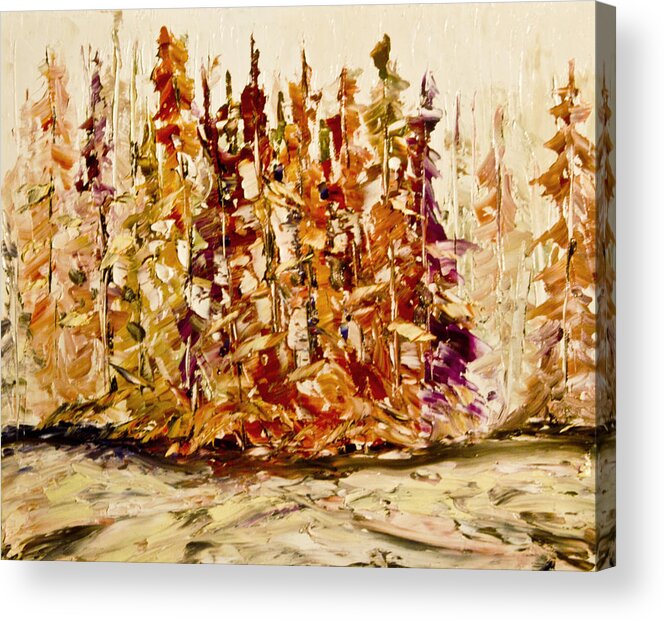 Abstact Acrylic Print featuring the painting Abstract trees by John Stuart Webbstock