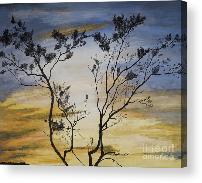 Beautiful Sunset Acrylic Print featuring the painting African Sunset by Stuart Engel