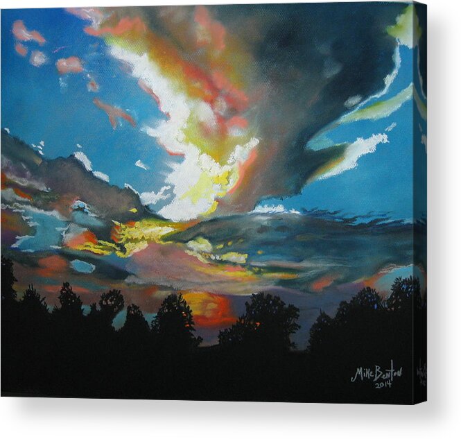 Sunset Acrylic Print featuring the pastel Alabama Sunset by Mike Benton