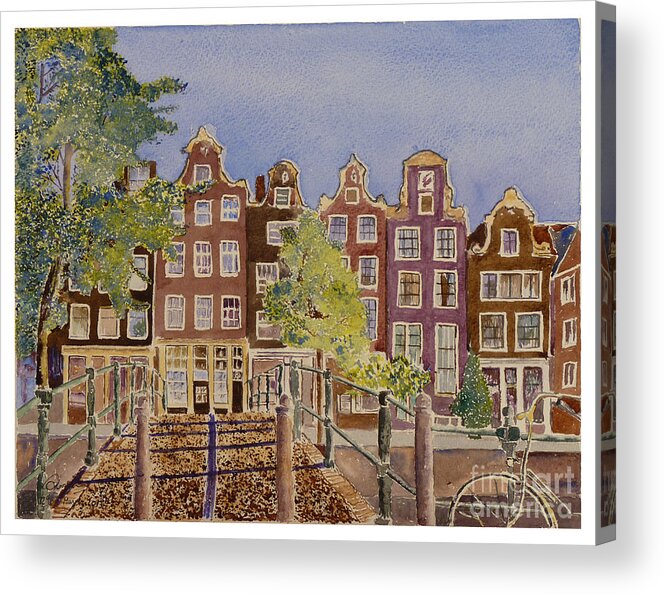 Amsterdam Acrylic Print featuring the painting Amsterdam by Godwin Cassar