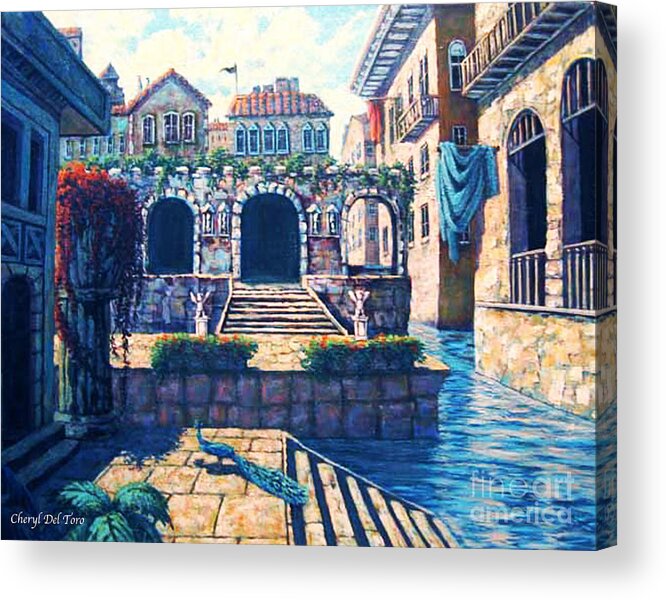 Ancient Acrylic Print featuring the painting Ancient City by Cheryl Del Toro