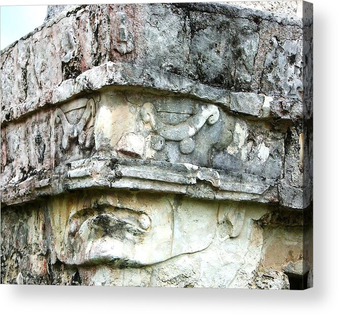 Ancient Face Acrylic Print featuring the sculpture Ancient Face by Julia Ivanovna Willhite