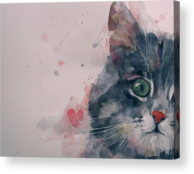 Cats Acrylic Print featuring the painting And I Love Her by Paul Lovering