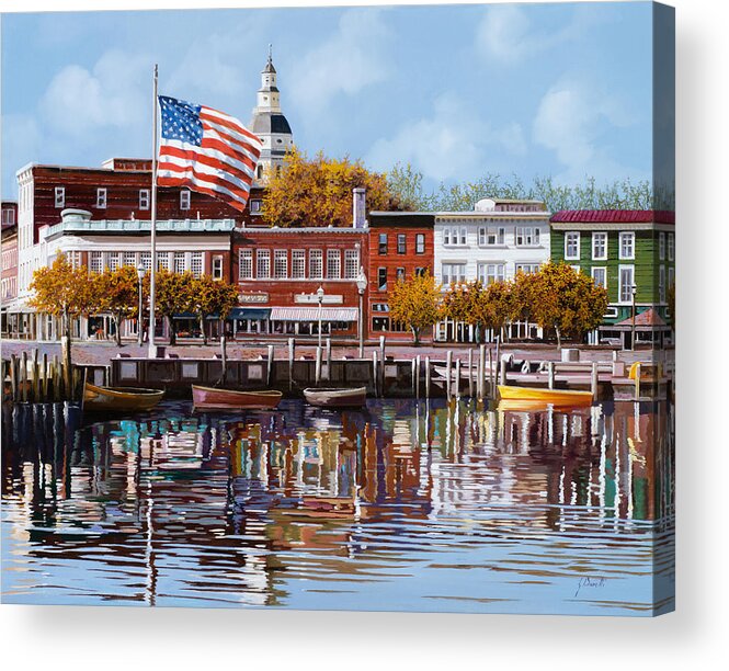 Annapolis Acrylic Print featuring the painting Annapolis MD by Guido Borelli