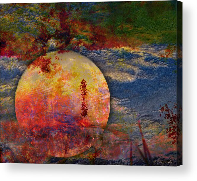 J Larry Walker Acrylic Print featuring the digital art Another World Moon Abstract by J Larry Walker