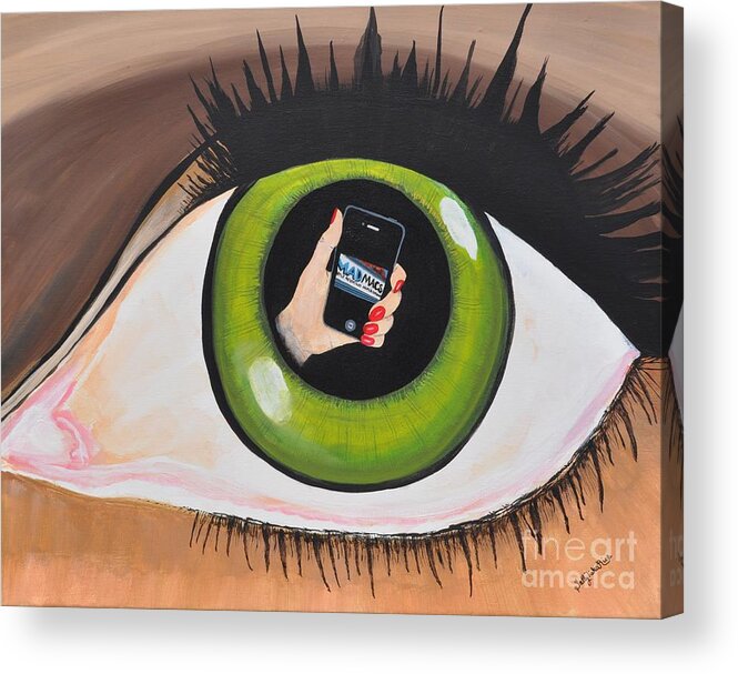 Iphone Acrylic Print featuring the painting Apple Of My Eye by Sally Tiska Rice
