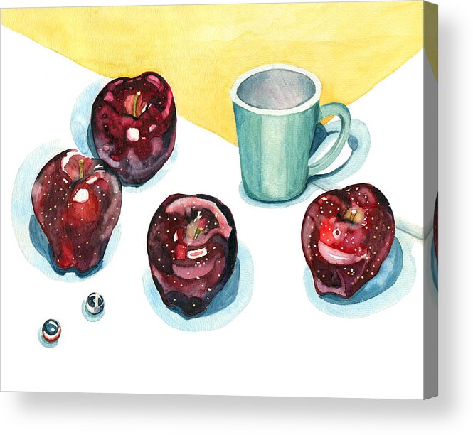 Apples Acrylic Print featuring the painting Apples by Katherine Miller